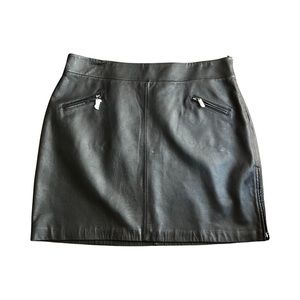 ATTENTION Black Leather Skirt, Size 16